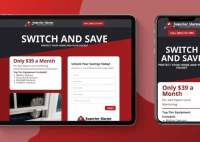 Superior Alarms: Switch & Save Landing Page