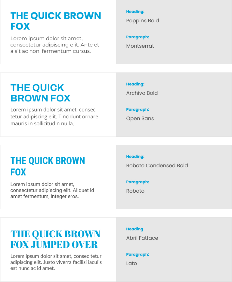Sample Font Pairing For Brand Strategy